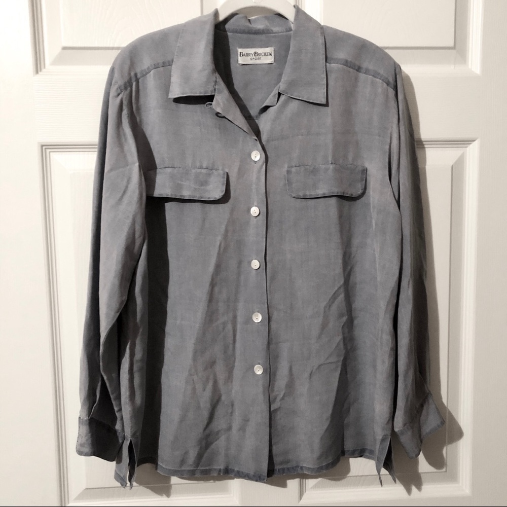 Barry Bricken Sport 100% Silk Shirt Size Small